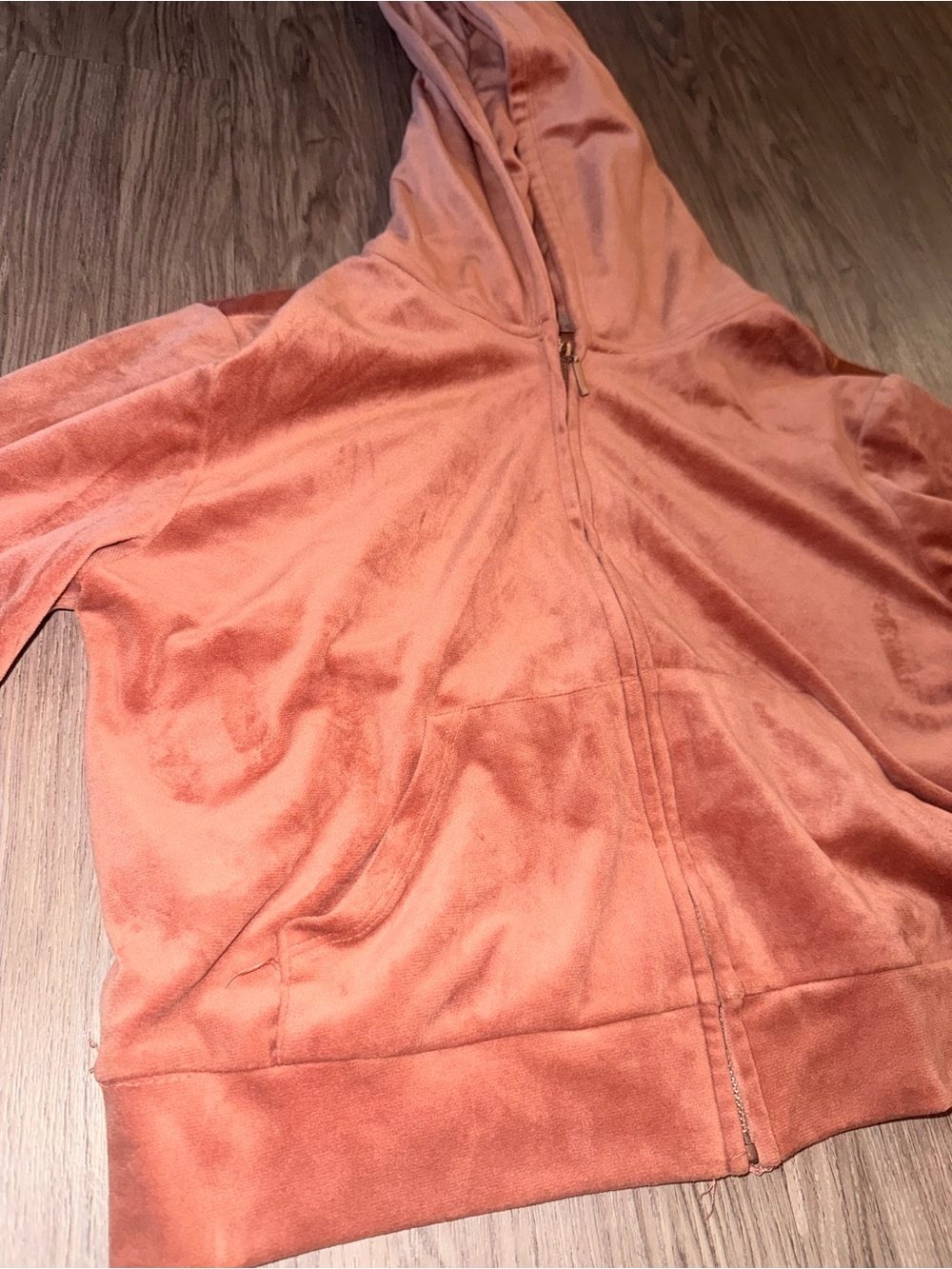 BE COOL Plush Zip Hoodie in Rose Clay - Picture 2 of 4